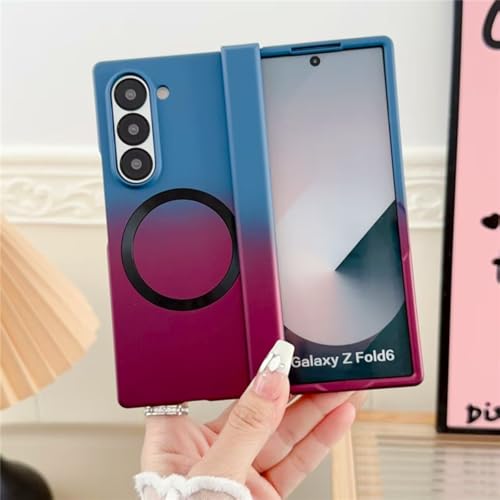 For Galaxy Z Fold 6 �p �P�[�X MagSafe�Ή� ���^ �y�� �ϏՌ� �M�����N�V�[ Z Fold 6 �J�o�[ �}�O�l�b�g�� PC �w�� �܂肽���� �X���� ���y�� �����₷�� ������� �T���X�� Z Fold 6 �X�}�z�P�[�X ���C 