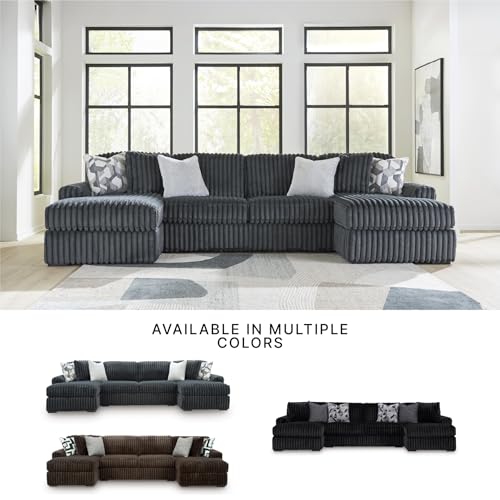 Image of Signature Design by Ashley 3-Piece Double Chaise Sectional Sofa, Gray