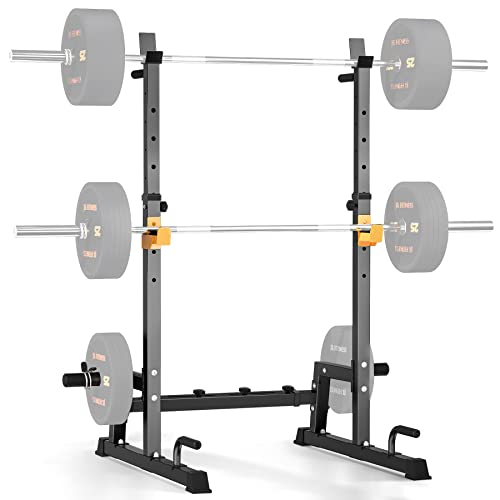 JX FITNESS Squat Rack Machine,Barbell Rack,Folding Weight and Bench Press Rack Stand,Adjustable Height and Width.With Pull Up,Push Up Bars.Can Load 600Lbs