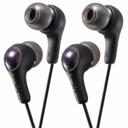 Image of JVC Gumy in Ear Earbud Headphones,Powerful Sound,Comfortable and Secure Fit,Silicone Ear Pieces - HAFX7B Black,Small,(Pack of 2)