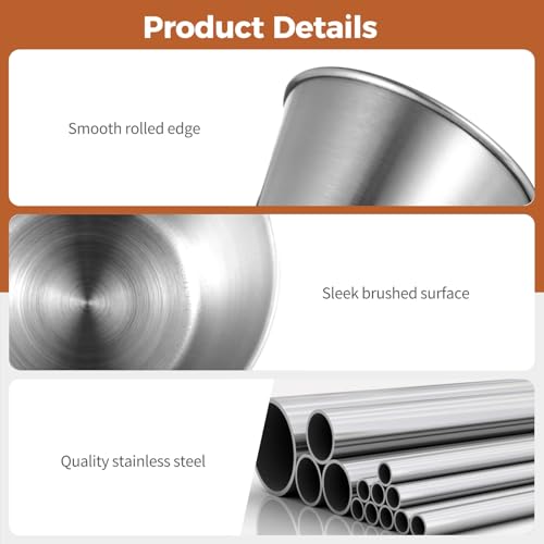 100Pcs Stainless Steel Dipping Sauce Cups, 2.5oz Metal ramekins,Reusable Metal Sauce Cups Stainless Steel Condiment Cups Small Dipping Bowls Round Individual Portion Cups for Home, Restaurant (100) by OMISTAR - Image 6