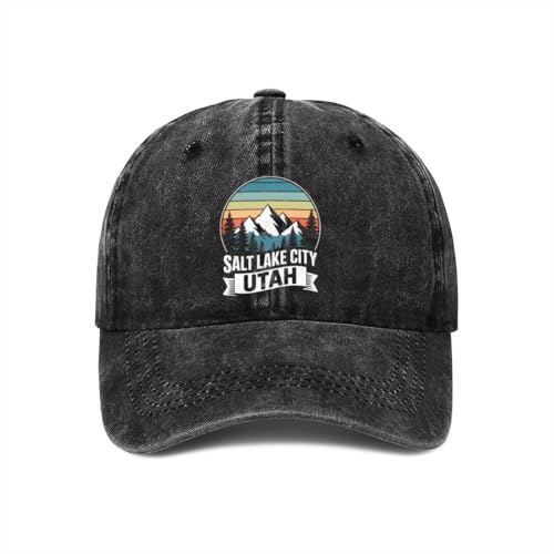 Salt Lake City Utah Winter Mountains Cotton Baseball Cap