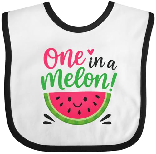 inktastic 1 in a Melon Watermelon Graphic Baby Bib