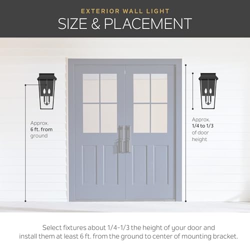 Kichler Beacon Square 14.25" 1-Light Outdoor Wall Light with Clear Hammered Glass in Textured Black, for Exterior Doors, Garage, Porch, or Patio (14.25" x 8"), 49830BKT by Kichler - Image 9