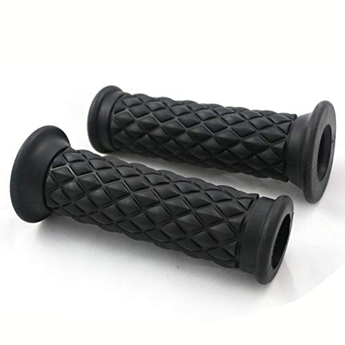 Yibid Motorcycle 7/8" Hand Grips Non Slip Rubber Open Bar End Thruster Grips Comfort Grip For 22Mm 7/8 Inch Handlebar Custom Racer Sport Street Bikes (Balck Grips) #TOP2