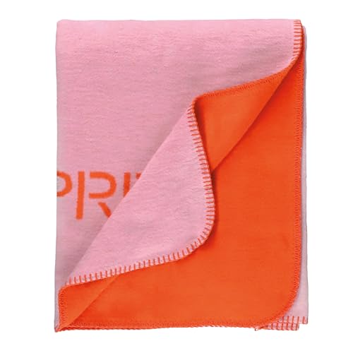 Esprit Premium Wendedecke 130x170 cm - Oeko-TEX Kuscheldecke Baumwolle - Wohndecke Flauschig Weich - Sofadecke XXL - Tagesdecke Couch - Wolldecke Rose