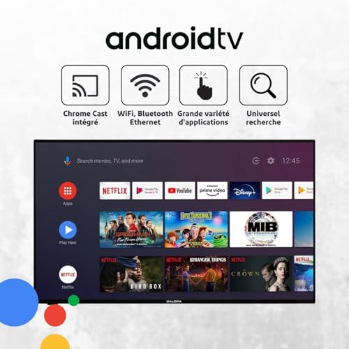 Android TV Salora 24 pouces HD Smart TV compacte avec applications de streaming - 3