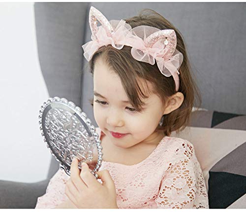 Adorable Kids Girl Sequins Lace Cat Ear Hair Hoop Headband Party Costume Accessory Baby Toddler Headbands #TOP1