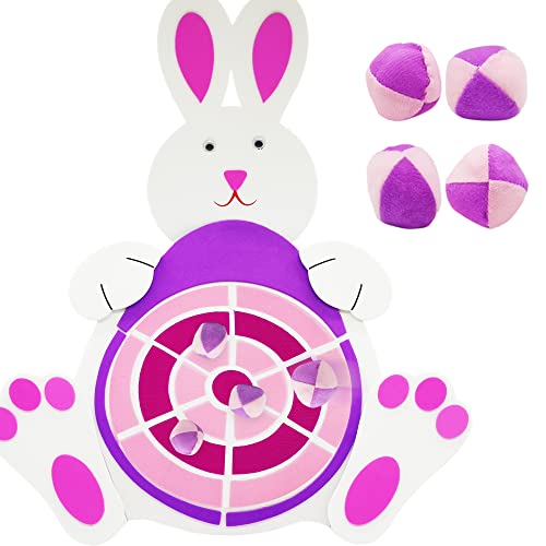 ArtCreativity Easter Basket Stuffers, Easter Bunny Dart Board with 4 Sticky Balls, Easter Egg Dart Board, Easter Theme Party Favor, Easter Eggs Filled - Outdoor Indoor Kids Toys Games
