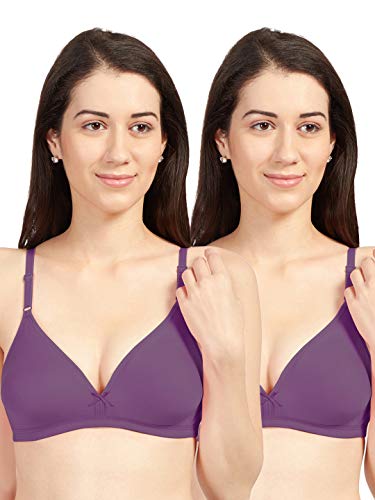 Image of SONARI Omania Womens Non-Padded Cotton Polyester Bras - Solid, Non-Wired, Medium Coverage, Hand Washable (Pack of 2)