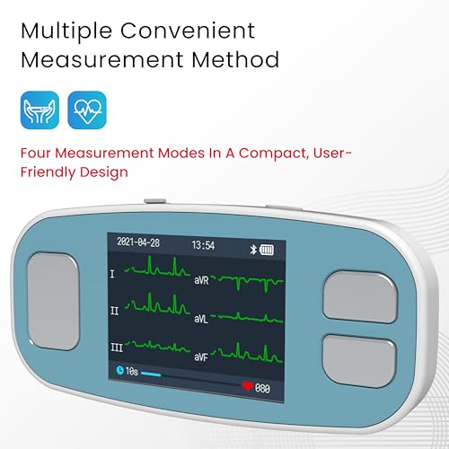 Image of CONTEC PM20 Bluetooth Portable ECG /EKG Monitor - 6-Lead Heart Rhythm & Rate Recorder, 2.4″ Color Display, Cloud Storage & App Connectivity