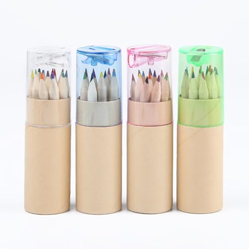4Pack Mini Drawing Colored Pencils with Sharpener