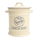 T&G Woodware Pride of Place Garlic Jar Cellar in Old Cream - 18023