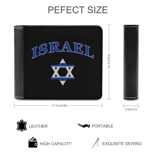 Israel Flag Israelites Israeli Men's Minimalist Wallet Blocking Leather Bifold Wallets Slim Purse with 6 Credit Card2