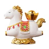 Estatuillas De Caballo - Souvenir de la Bendición del Festival de Primavera de Resina - Decoración de Mascota para el Año del Caballo 2026 | para Oficina Sala de Estar Escritorio Entrada Estantería