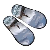 Pantuflas Faro En La Habana Imprimir Pantuflas De Invierno Cálido Cómodo Zapatos De Casa Para Hotel Exterior Viaje M