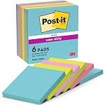 Post-it – Post-it Super Sticky Notes, 6 Blöcke (540 Blatt), 76 mm x 76