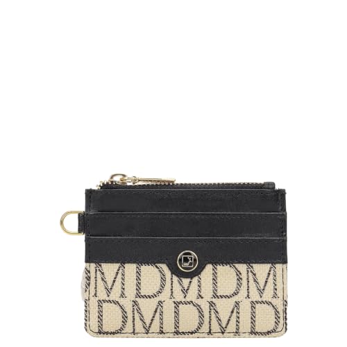 Image of Da Milano Leather Card Holder for Men & for Women - Beige & Black