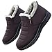 Toumov Womens Snow Boots Warm Winter Anti-Slip Ankle Booties Fashion Slip On Warm Fur Lined Sneaker Fuzzy Boot Cozy Faux Shearling Lining Pull On Shoes Comfortable Outdoor Footwear
