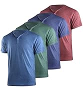 Liloak 4Pack Mens Henley T-Shirts,Multipack Henley Short Sleeve Shirts,3 Button Tee Shirts Multi ...