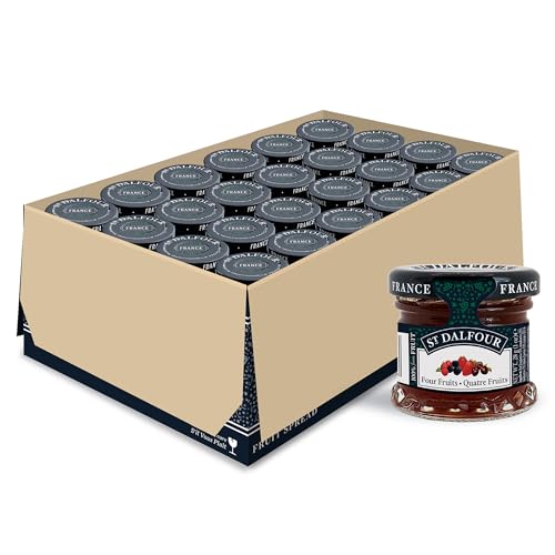 St. Dalfour Four Fruits Fruit Spread - 1oz - 100% from Fruit, No Artificial Ingredients, Non-GMO, No Cane Sugars, All Natural - Pack of 48