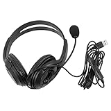 UTHCLO コンピューターヘッドセット ゲーム用ヘッドフォン マイク付き ノイズキャンセリング Usb接続 プラスチック製 軽量 快適デザイン 在宅勤務 オンライン授業対応