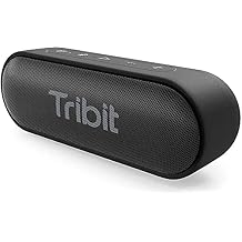 Tribit XSound Go Bluetooth Speaker, 16W Portable Wireless Speaker with Loud Sound, 24H Playtime, IPX7 Waterproof, Custom EQ, XBass, BT5.3, TWS Pairing, Type-C, Outdoor/Home/Travel/Beach/Shower Black