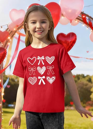 Image of Mommy and Me Valentines Day Shirts: Love Heart Tshirt Family Matching Outfits Mom and Girls Valentines Day Gifts