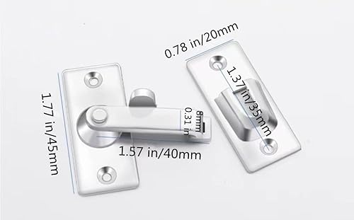 Miniatura 2 de szhdxsy - 2 pestillos de acero inoxidable de 180 grados, pestillo deslizante de puerta abatible, cerradura de puerta corredera de granero, cerradura