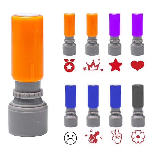 Sxutop - Sxutop 8 Pièces Tampon Encreur Enseignant Set Tampon Auto Encreur pour Encourager Élèves Tampons enseignants avec 8 motifs tampon D'éCole en Plastique pour Encourager Motiver Élèves