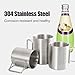 Bnineteenteam Stainless Steel Folding Cup, Heat Insulation Double Layer Camping Coffee Cup with Foldable Handle Travel Mug for Hiking Climbing (400ml