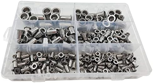 250 pcs Stainless Steel Rivet Nuts Set Nutsert Rivet Nut Assortment Kit M3 M4 M5 M6 M8 M10