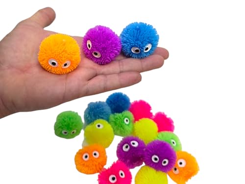 Mini Puffer Balls (Pack of 24) (1.75") Chicken Stress Relief Fun Soft Toys for Party Favors. Great for Soothing ADHD, Stress, Autism and More. (Owls)