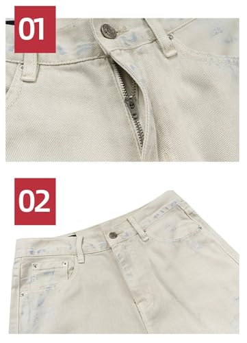 Washed Baggy Jeans for Men Streetwear Distressed Denim Trouser Vintage Pants2