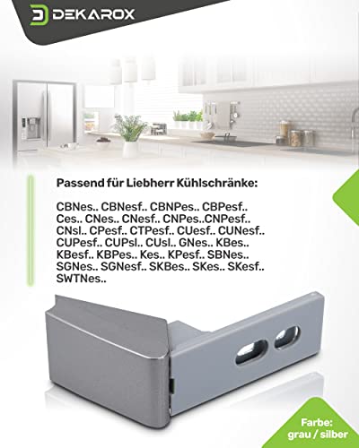 Dekarox Türscharnier Reparatursatz silber für Liebherr 9590178 9590190 für Türgriff Scharnier an Kühlschrank