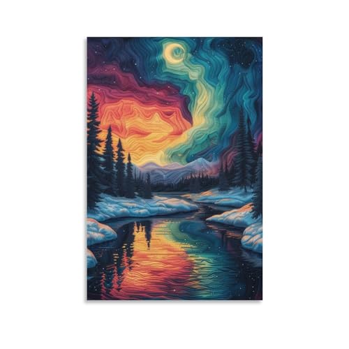 Impression giclée sur toile hivernale tableau moderne chambre 50x75cm