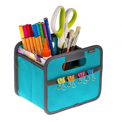 meori A100100 Mini Foldable Box, 1.8 Liter / .5 Gallon, Azure Blue To Organize Cosmetics, Electronics, Office Supplies and More meori A100100 Mini Foldable Box, 1.8 Liter / .5 Gallon, Azure Blue To Organize Cosmetics, Electronics, Office Supplies and More