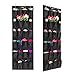 Colleer Shoe Organizer Over Door, shoe rack,24 Big Pockets Hanging Shoe Organizer for Closet Shoes Hanger with 4 Metal Hooks 1 Pack(Black)