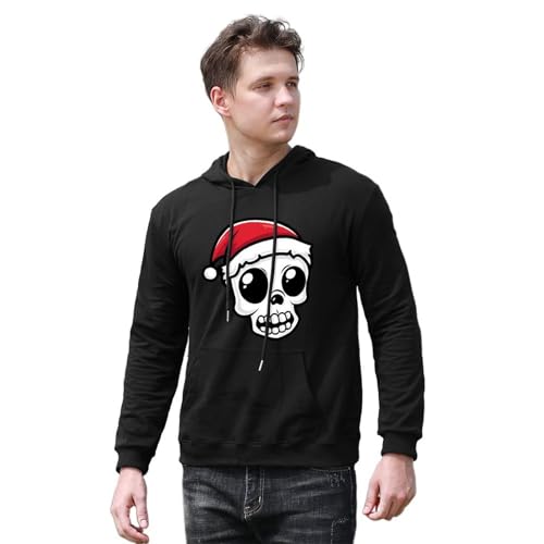 Skull Christmas Unisex Casual Hoodies Long Sleeve Lightweight Pullover Tops Loose Sweatshirt with Pocket4