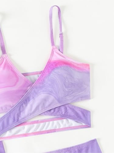 Yartina Girls Printed Swimsuits 3 Piece Kids Bikini Swim Sets with Pants for Water Sports4