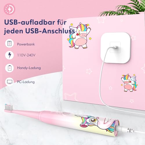 Elektrische Kinderzahnbürste Dada-Tech mit 2-Minuten-Timer