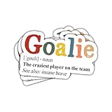 3Pcs Goalie Definition Sticker The Craziest Player on The Team Gift for Hockey Sports Goalie Definition Stickers Insane Brave Player Who Saves The Day Decal for Laptop Water Bottle Phone Case Car 3"