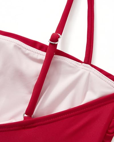 Image of SUUKSESS Women Sexy One Piece Swimsuit Tummy Control Square Neck Bathing Suit