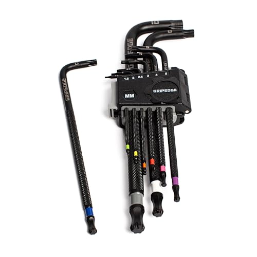 Grip Edge | 9-PC Metric RPT Hex Key Set| Includes sizes - 1.5-10mm | Includes Premium Plastic Hex Key Holder |