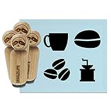 Coffee Grinder Beans Mug Cup Rubber Stamp Set for Stamping Crafting Planners - 1/2 Inch Mini