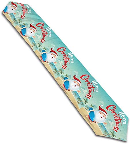 XIAYUTIAN Table Runner Home Decor,Christmas Santa Claus On The Beach Printed Table Runner Cloth Coffee Mat for Wedding Party Banquet Decoration 13 X 70 Inches