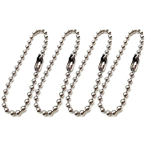 TEHAUX 100piezas Cierre Conector Cuentas Largas Cadena Bolas Etiqueta Cadena Acero Cuentas Metal Ajustable