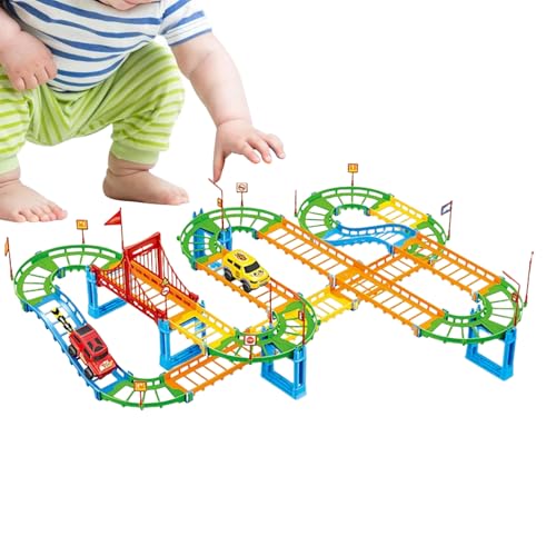 Pista De Carreras De Coches,Juego De Juguete con Rampa para Actividades En El Interior,Juguete De Pista De Coches - para Niños De 3 Años Y Más, Niñas, Bebés, para Juego En Casa En Navidad
