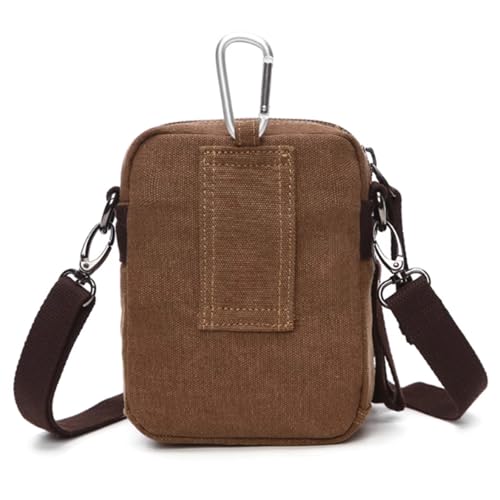 Small Casual Shoulder Bag, Canvas, Multi Pocket, Men Vintage Crossbody Bag, Lightweight, for Work Business Office Travel4