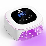 HELIVIVE Cordless UV LED Nail Lamp, 80W Rechargeable Nail Dryer with 4 Timers, Atmosphere Light & Mirror Base, UV Light for All Gel Nails, Ideal for Training,Nail Art Practice,Home & Salon Use (White)